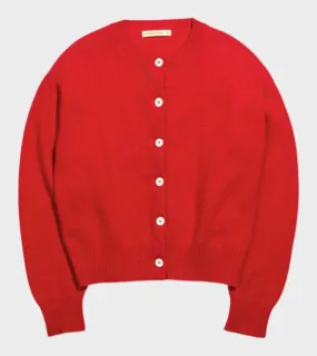 Ada Crewneck Cardigan Poppy Red