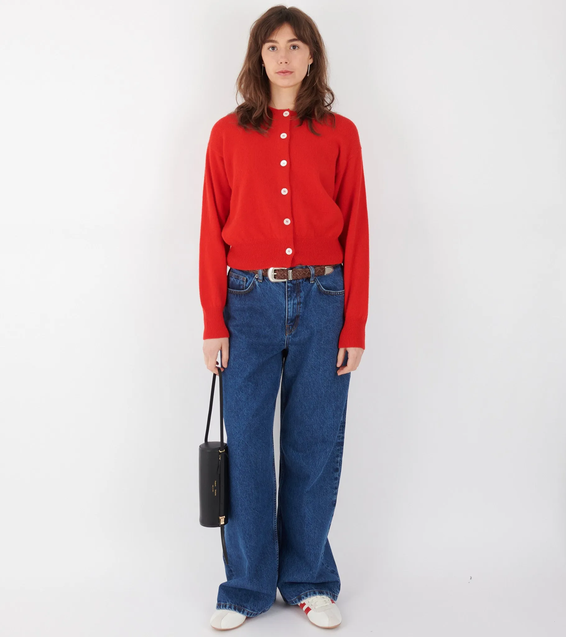 Ada Crewneck Cardigan Poppy Red