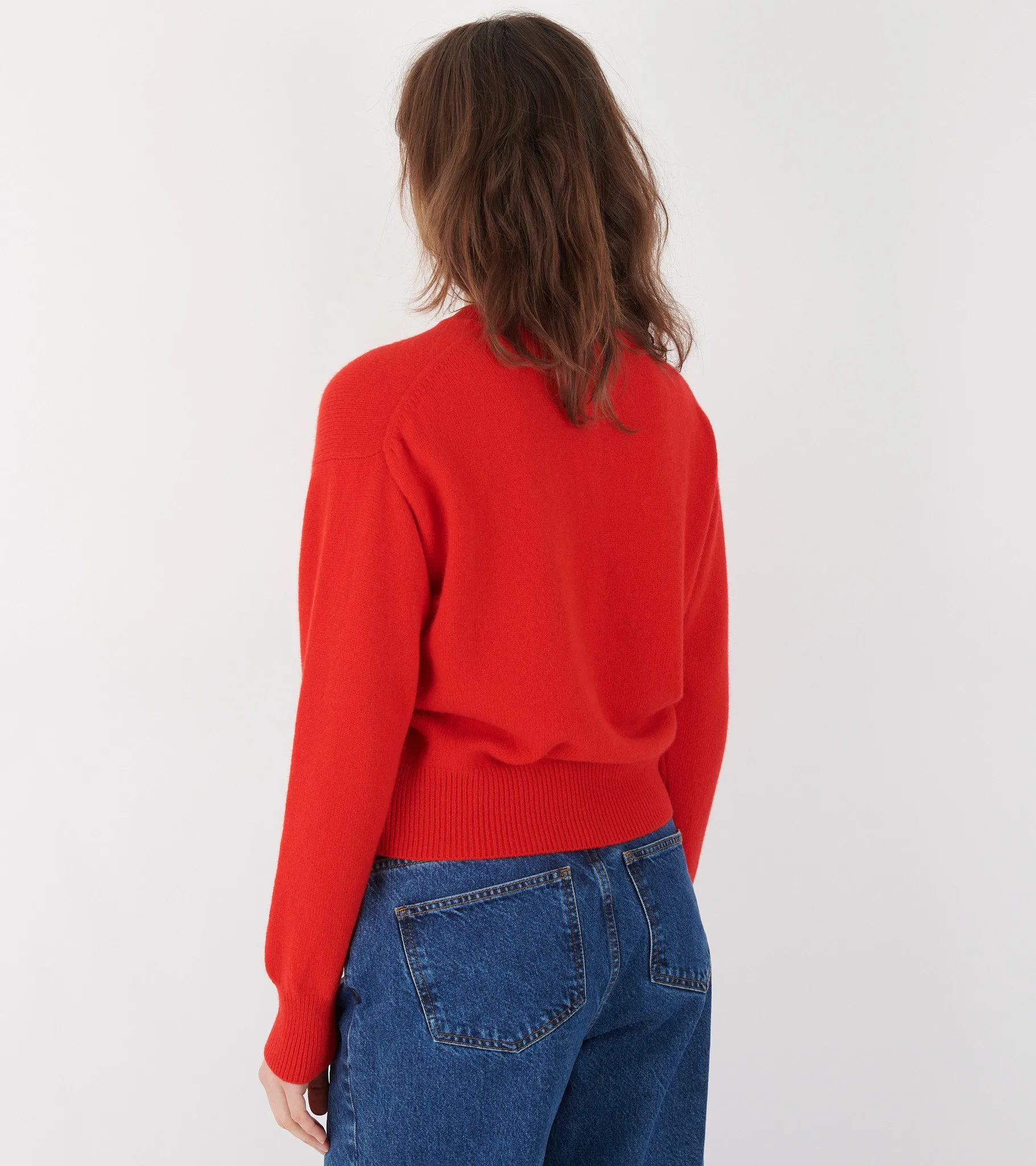 Ada Crewneck Cardigan Poppy Red