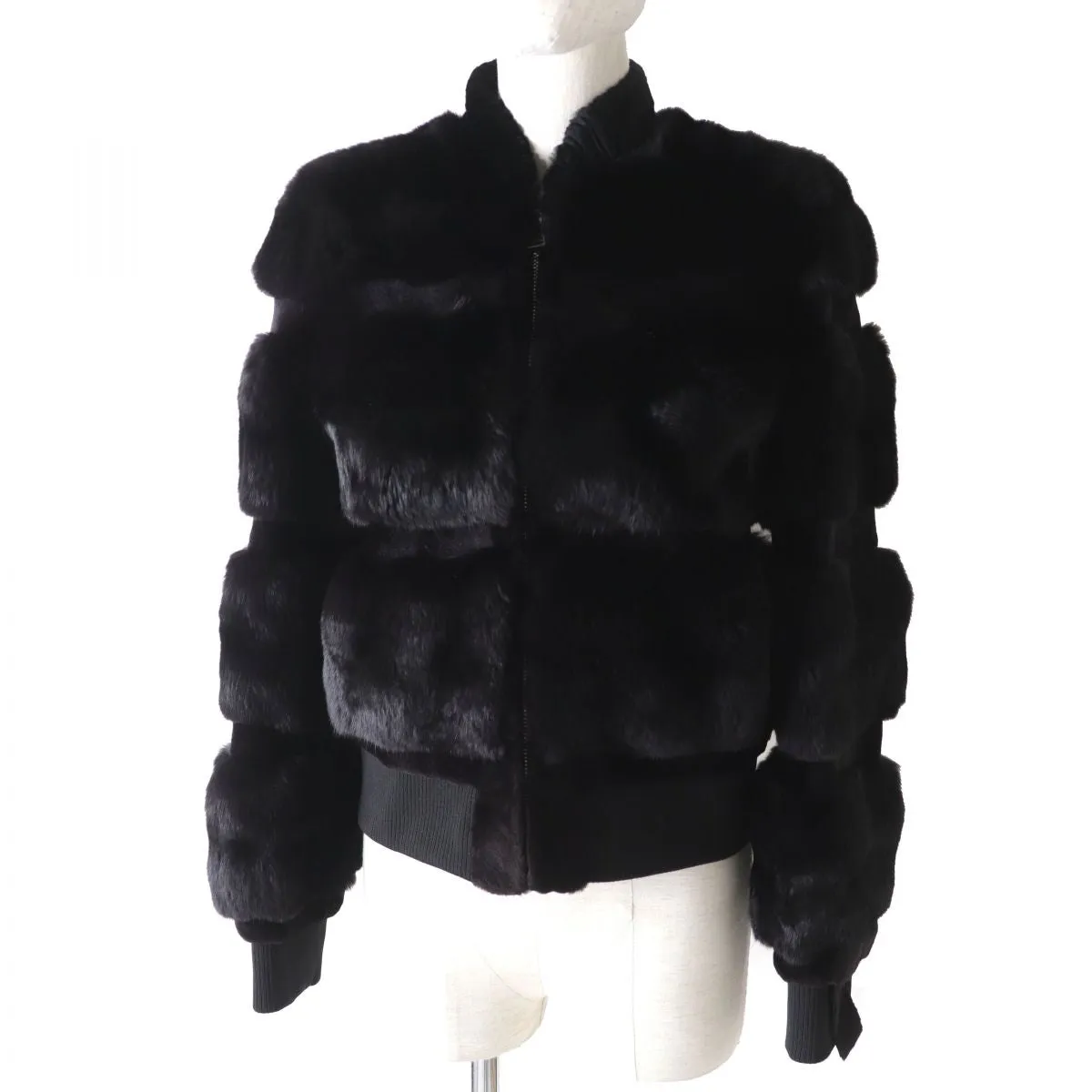 Fendi Chinchilla Mink Zip Jacket Dark Brown