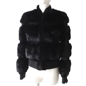 Fendi Chinchilla Mink Zip Jacket Dark Brown