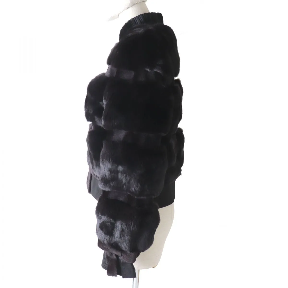 Fendi Chinchilla Mink Zip Jacket Dark Brown