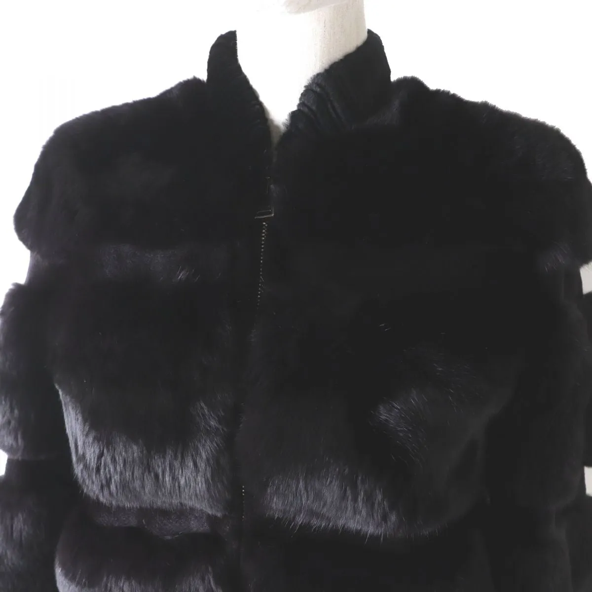 Fendi Chinchilla Mink Zip Jacket Dark Brown