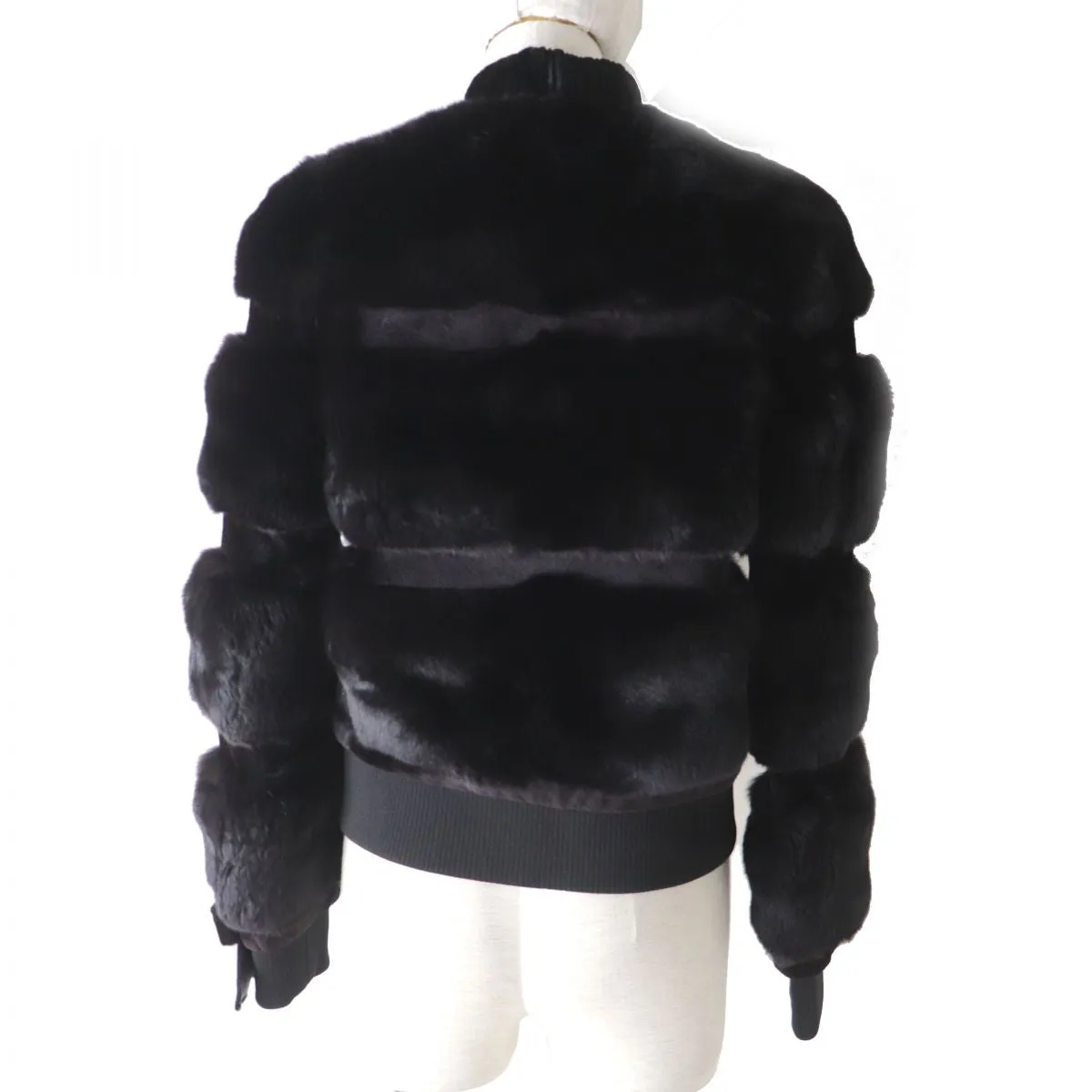 Fendi Chinchilla Mink Zip Jacket Dark Brown