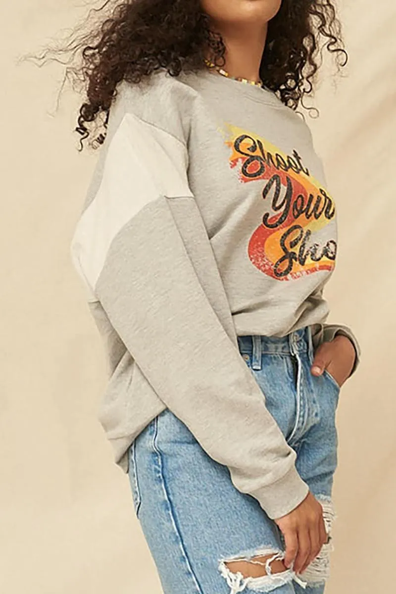 French Terry Knit Graphic Sweatshirt