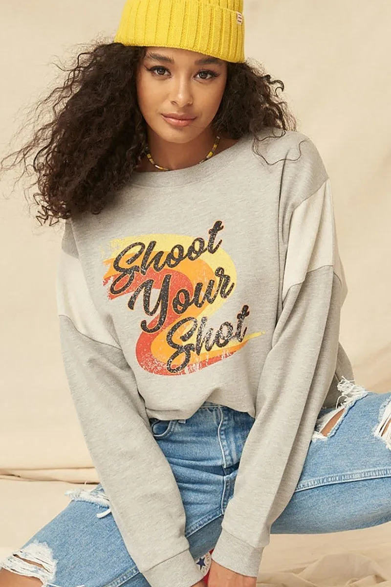 French Terry Knit Graphic Sweatshirt