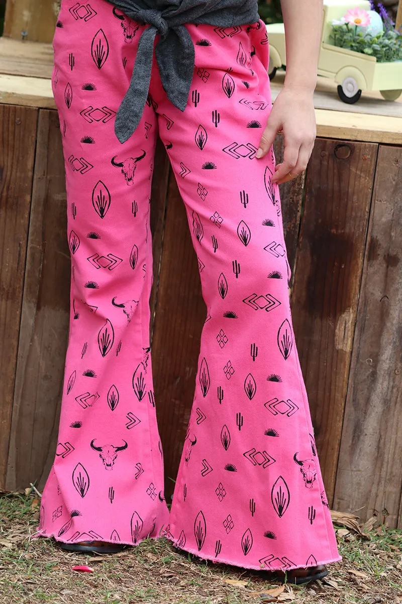 FUSCHIA PRINTED DENIM PANTS. PNG15113004-AMY