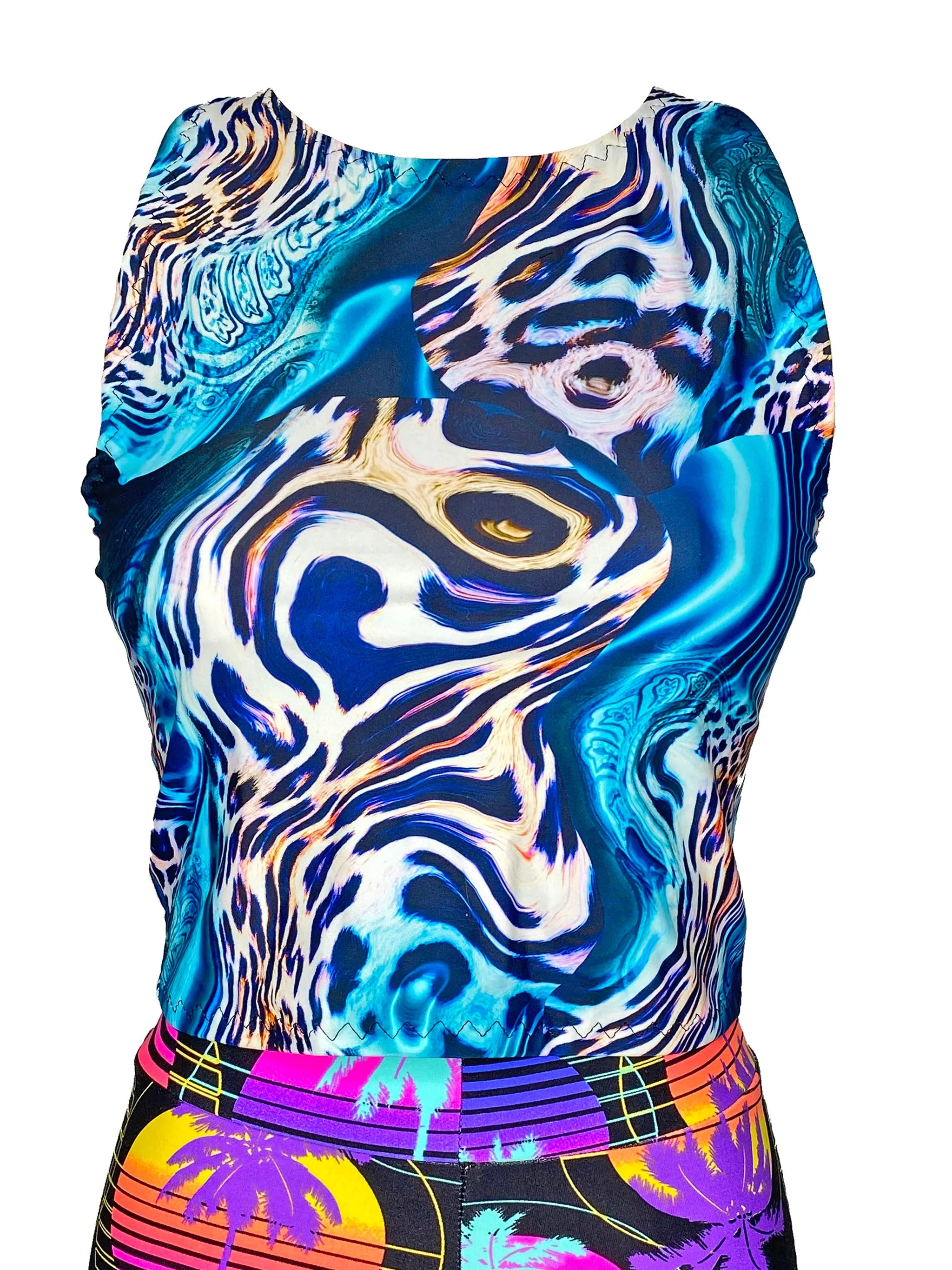 Leopard Swirl Racer Crop Top
