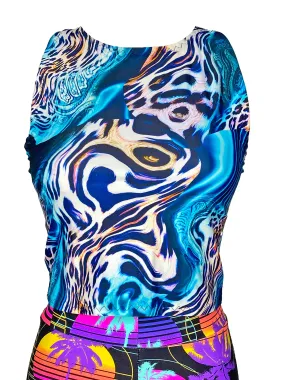 Leopard Swirl Racer Crop Top