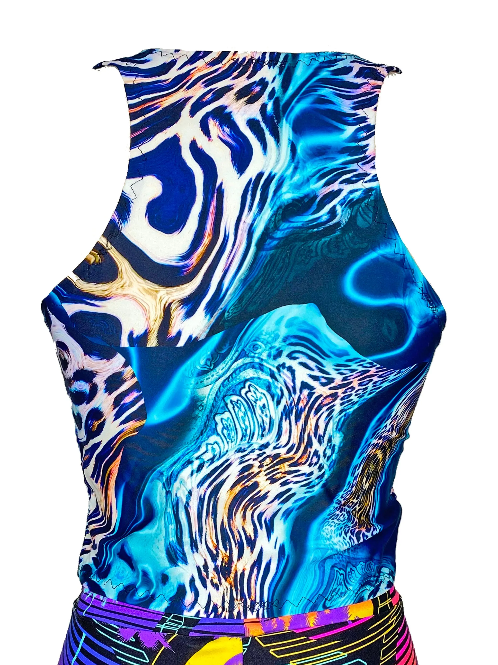 Leopard Swirl Racer Crop Top