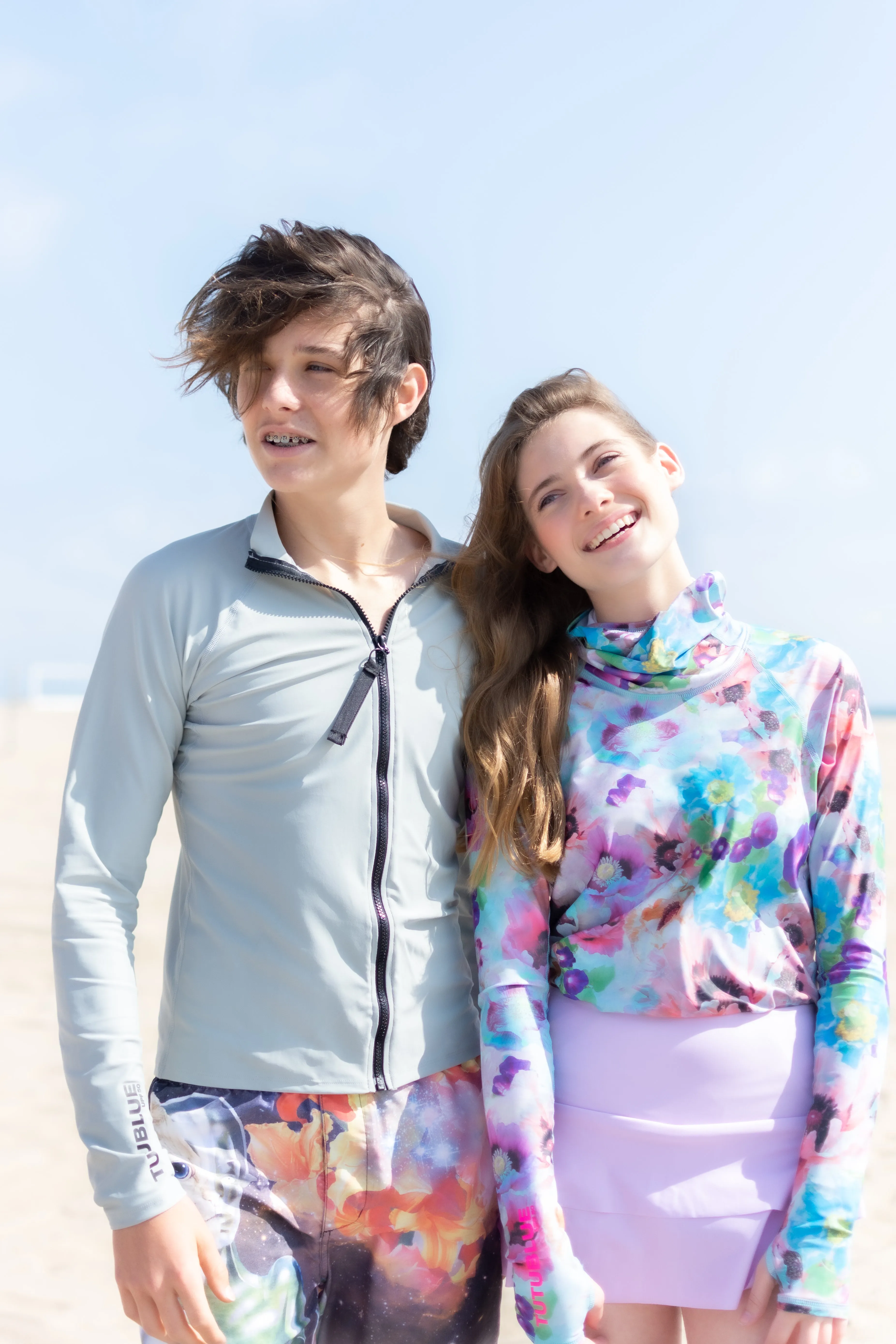 MEN'S ZIP RASH GUARD - SILVER