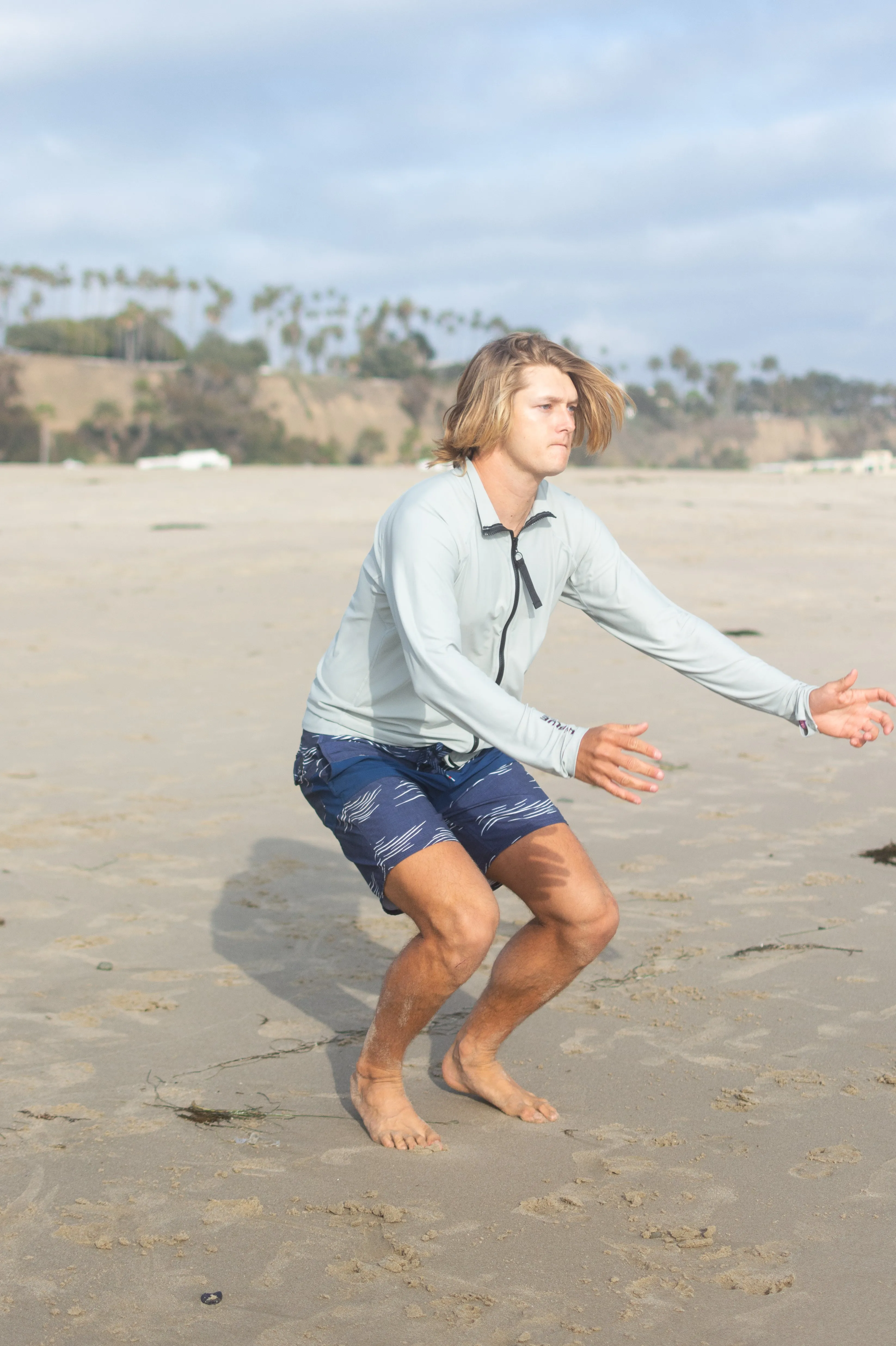 MEN'S ZIP RASH GUARD - SILVER