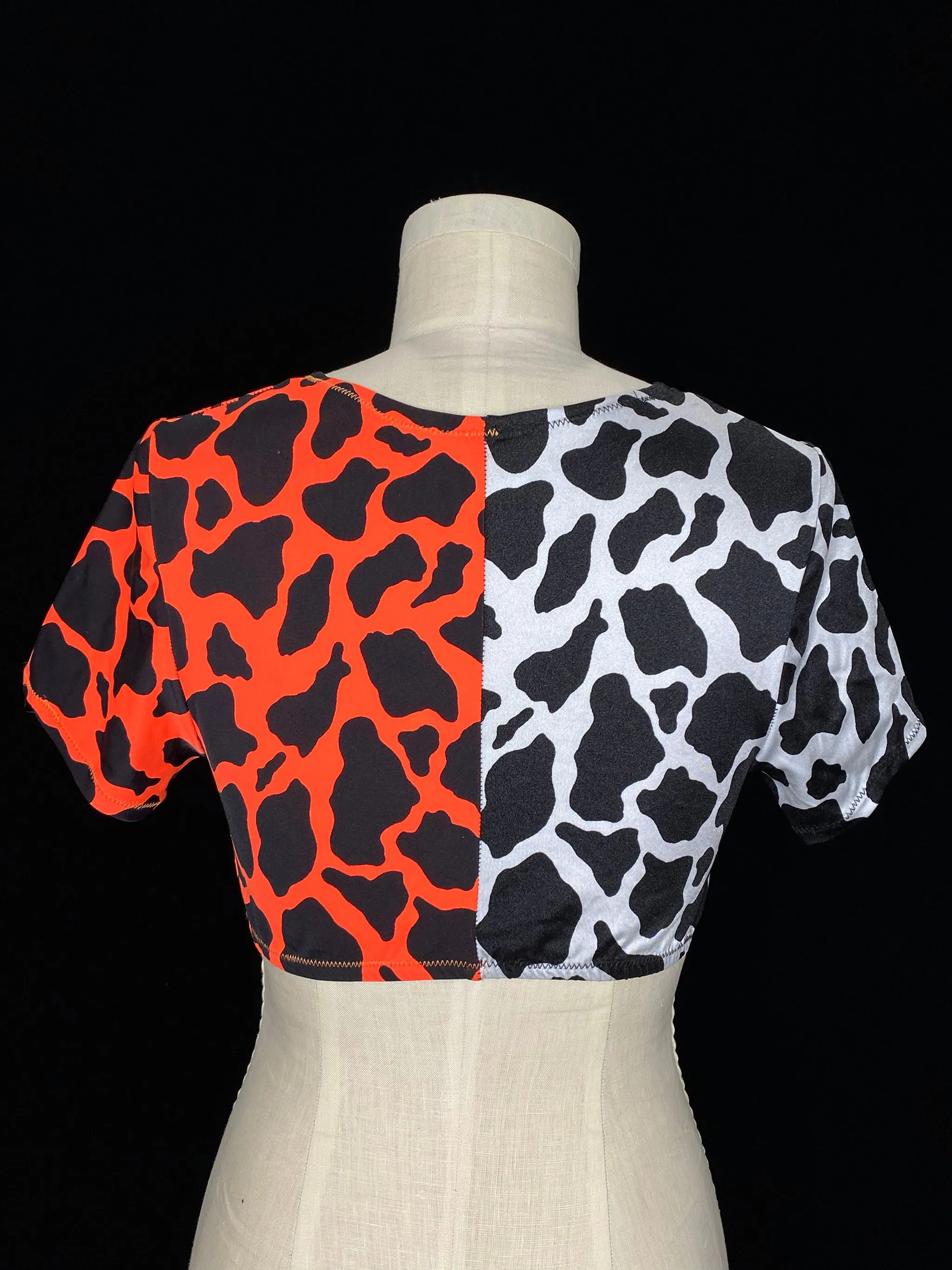 Orange & White Cow Swim Crop (Medium)