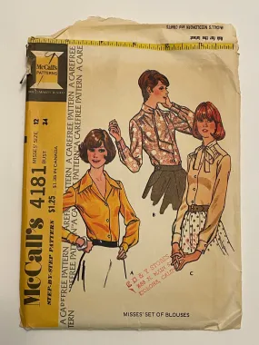 SALE 1974 McCall's Pattern 4181 - Blouses