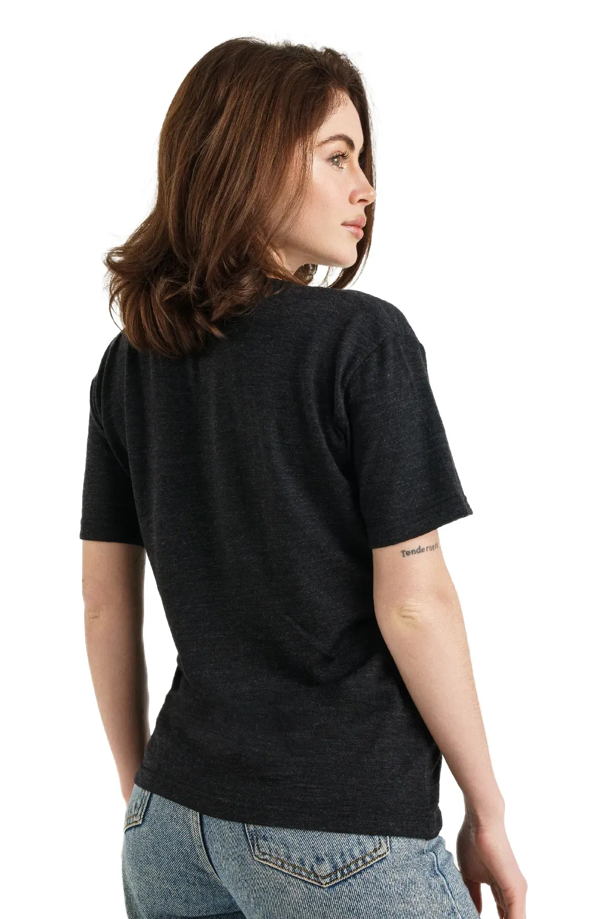 Women's Merino T-shirt 165 Melange Black | V-Neck